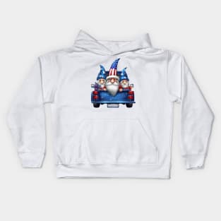 4th of July Gnomes on Truck Kids Hoodie